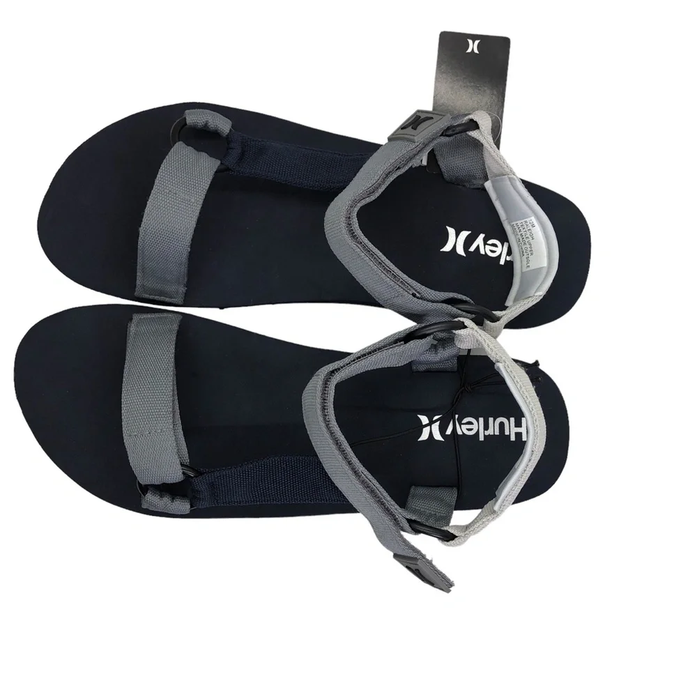 HURLEY Raleigh Navy & Grey Adjustable Strap Sandals Men's Size 12 - Picture 9 of 12